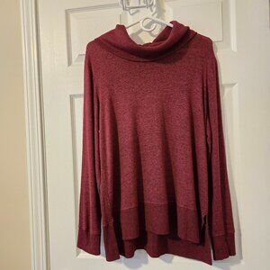 Nine West Long Sleeve Cowl Neck Burgundy Women's Sweater Size XL